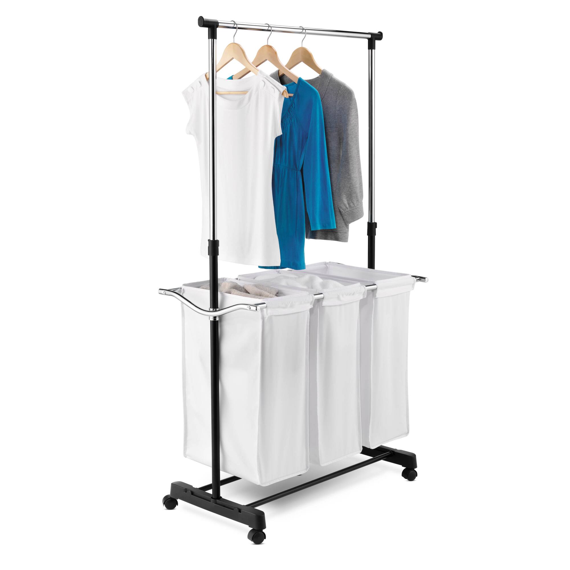 Honey Can Do Adjustable Height Laundry Center with Hanging Bar